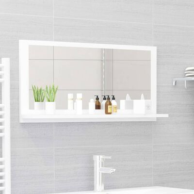 vidaXL Koupelnové zrcadlo bílé 80 x 10,5 x 37 cm dřevotříska