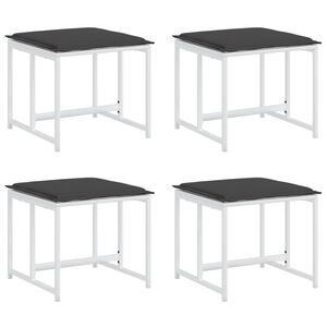 vidaXL Zahradní stoličky s poduškami 4 ks bílé ocel a polyratan