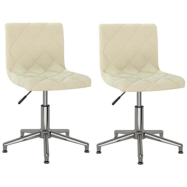 vidaXL Otočn&eacute; j&iacute;deln&iacute; židle 2 ks kr&eacute;mov&eacute; samet