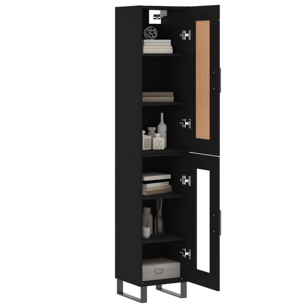 vidaXL Skř&iacute;ň highboard čern&aacute; 34,5 x 34 x 180 cm kompozitn&iacute; dřevo