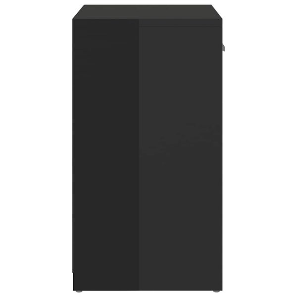 vidaXL Lavice s botn&iacute;kem čern&aacute; vysok&yacute; lesk 94,5x31x57 cm kompozit