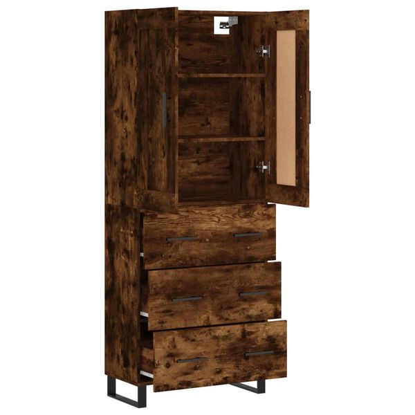 vidaXL Skř&iacute;ň highboard kouřov&yacute; dub 69,5 x 34 x 180 cm kompozitn&iacute; dřevo