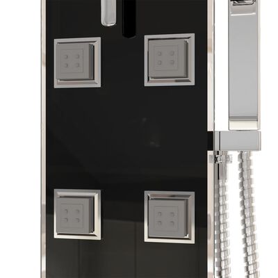vidaXL Sprchový panel skleněný 18 x 45,5 x 130 cm černý