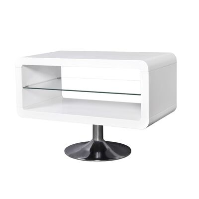 LED bílý TV stolek s vysokým leskem, 80 cm