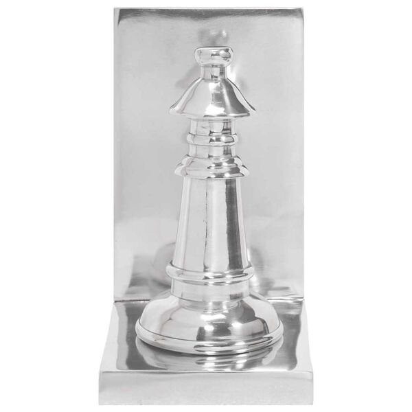 vidaXL Zar&aacute;žky na knihy 2 pcs Stř&iacute;brn&aacute; 11 x 12 x 19,5 cm Hlin&iacute;k