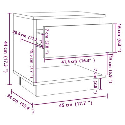 vidaXL Noční stolky 2 ks šedé sonoma 45 x 34 x 44 cm kompozitní dřevo