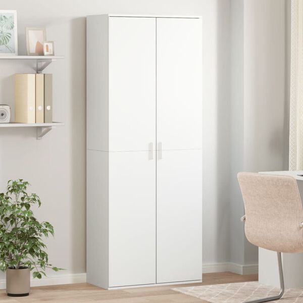 vidaXL Skř&iacute;ň highboard b&iacute;l&aacute; 70 x 35 x 180 cm kompozitn&iacute; dřevo