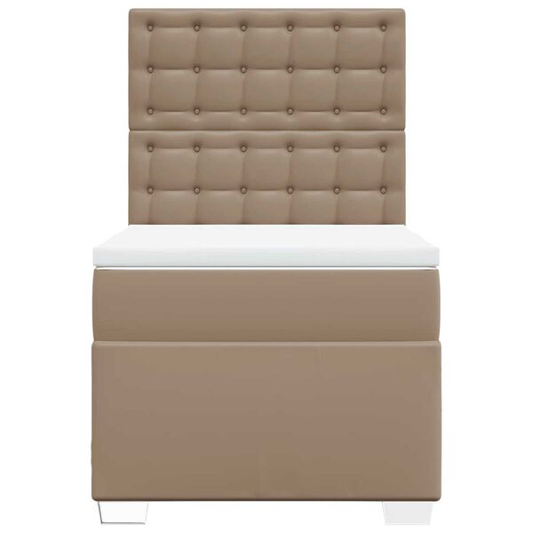 vidaXL Box spring postel s matrac&iacute; cappuccino 90x200 cm uměl&aacute; kůže