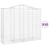 vidaXL Klenut&eacute; gabionov&eacute; ko&scaron;e 10ks 200x50x160/180cm pozinkovan&eacute; železo