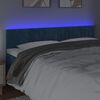vidaXL Čelo postele s LED tmavě modr&eacute; 180x5x78/88 cm samet