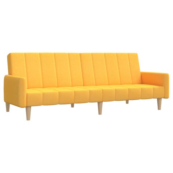 vidaXL 2m&iacute;stn&aacute; rozkl&aacute;dac&iacute; pohovka žlut&aacute; textil