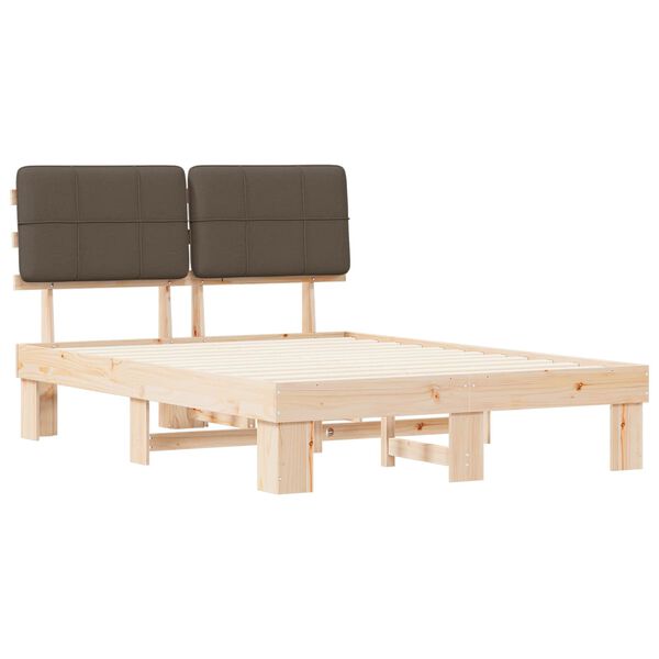 vidaXL R&aacute;m postele s čalouněn&yacute;m čelem s čelo Taupe 150 x 200 cm