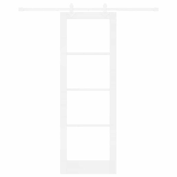 vidaXL Posuvn&eacute; dveře B&iacute;l&aacute; 73,5 x 211 cm Masivn&iacute; borov&eacute; dřevo a sklo