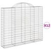 vidaXL Klenut&eacute; gabionov&eacute; ko&scaron;e 12ks 200x30x160/180cm pozinkovan&eacute; železo