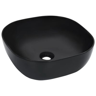 vidaXL Umyvadlo černé 42,5 x 42,5 x 14,5 cm keramika