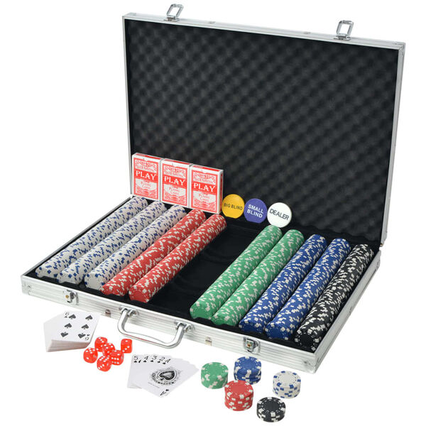 vidaXL Poker set s 1000 žetony hliník