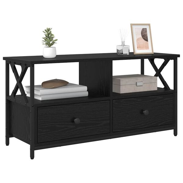 vidaXL Televizn&iacute; skř&iacute;ň se z&aacute;suvkou Čern&yacute; dub 90 x 33 x 45 cm