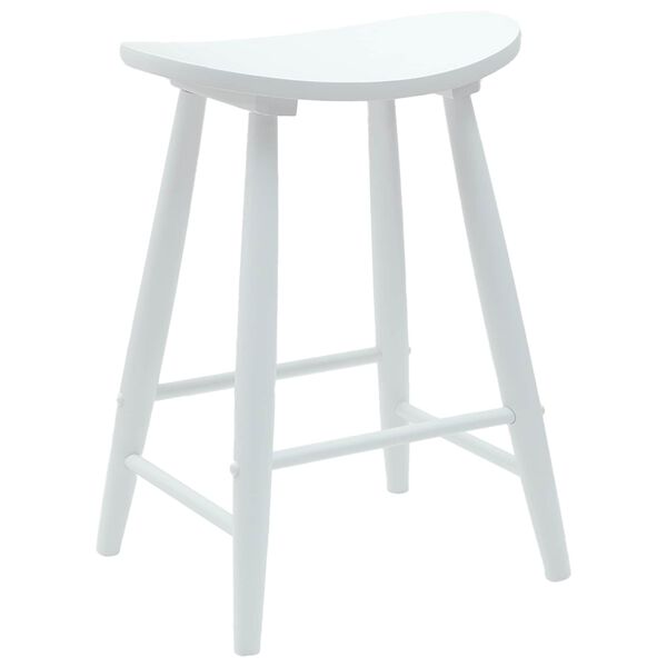 vidaXL J&iacute;deln&iacute; židle 2 pcs B&iacute;l&aacute; 46 x 37 x 63 cm Masivn&iacute; gumov&eacute; dřevo