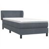 vidaXL Box spring postel s matrac&iacute; tmavě &scaron;ed&aacute; 80x210 cm samet