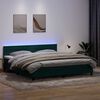 vidaXL Box spring postel s matrac&iacute; a LED tmavě zelen&aacute; 180x220 cm samet