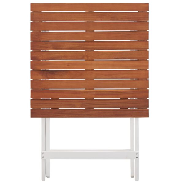 vidaXL 3d&iacute;ln&yacute; bistro set masivn&iacute; ak&aacute;ciov&eacute; dřevo tmavě hněd&yacute; a b&iacute;l&yacute;