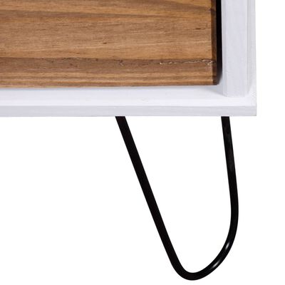 vidaXL Noční stolek světlé dřevo a bílý 45 x 39,5 x 57 cm borovice