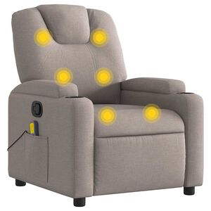 vidaXL Mas&aacute;žn&iacute; polohovac&iacute; křeslo taupe textil