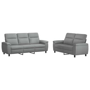 vidaXL Set pohovek 2 pcs Světle &scaron;ed&aacute; Textil