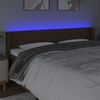 vidaXL Čelo postele s LED tmavě hněd&eacute; 203 x 16 x 78/88 cm textil