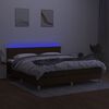 vidaXL Box spring postel s matrac&iacute; a LED tmavě hněd&aacute; 160x200 cm textil