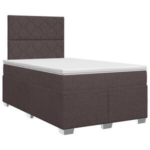 vidaXL Postel boxspring s matrac&iacute; Tmavě hněd&aacute; 120 x 190 cm Textil
