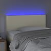 vidaXL Čelo postele s LED kr&eacute;mov&eacute; 90x5x78/88 cm uměl&aacute; kůže