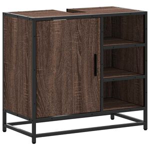 vidaXL Koupelnov&aacute; skř&iacute;ňka pod umyvadlo hněd&yacute; dub 65x33x60cm kompozit