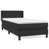 vidaXL Box spring postel s matrac&iacute; čern&aacute; 90x190 cm uměl&aacute; kůže