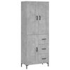 vidaXL Skříň highboard betonově šedá 69,5x34x180 cm kompozitní dřevo