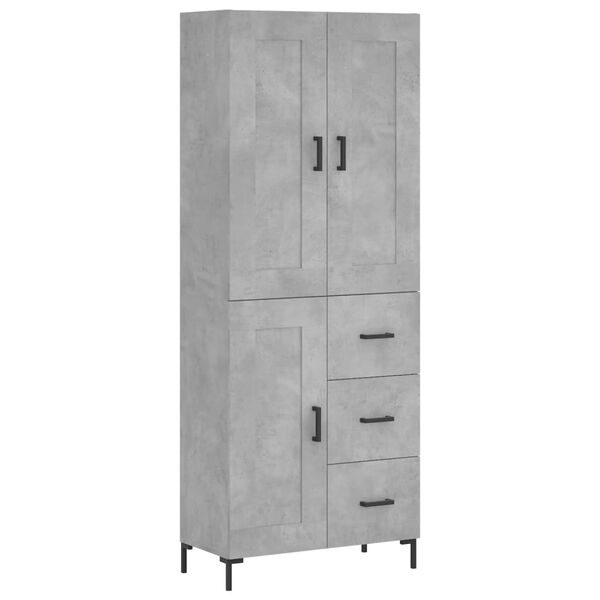 vidaXL Skříň highboard betonově šedá 69,5x34x180 cm kompozitní dřevo