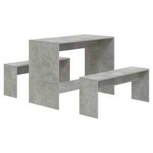 vidaXL 3d&iacute;ln&yacute; j&iacute;deln&iacute; set betonově &scaron;ed&yacute; kompozitn&iacute; dřevo