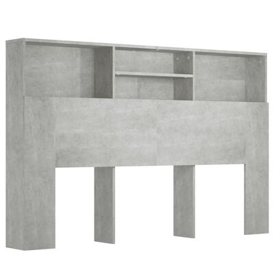 vidaXL Čelo postele s úložným prostorem betonově šedé 160x19x103,5 cm