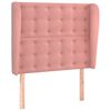 vidaXL Čelo postele typu u&scaron;&aacute;k růžov&eacute; 93 x 23 x 118/128 cm samet