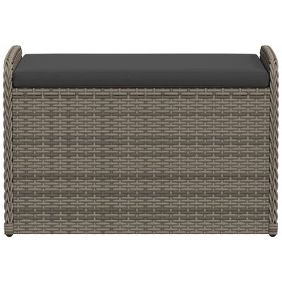 vidaXL Úložná lavice s poduškou šedá 80 x 51 x 52 cm polyratan
