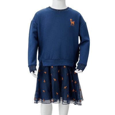 Dětské šaty s dlouhým rukávem námořnicky modré 92