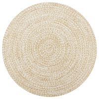 vidaXL Ručně vyráběný koberec juta bílý a přírodní 120 cm