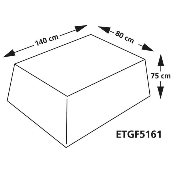 Eurotrail Kryc&iacute; plachta na zahradn&iacute; stůl 140 x 80 x 75 &scaron;ed&aacute;