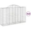 vidaXL Klenut&eacute; gabionov&eacute; ko&scaron;e 10ks 200x50x120/140cm pozinkovan&eacute; železo