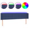 vidaXL Čelo postele s LED modr&eacute; 203 x 16 x 78/88 cm textil