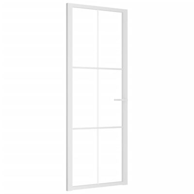 vidaXL Interiérové dveře 76 x 201,5 cm bílé ESG sklo a hliník