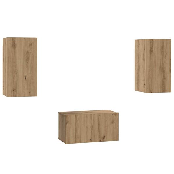 vidaXL Sestava TV skř&iacute;něk N&aacute;stěnn&yacute; 3 pcs dub artisan 60 x 30 x 30 cm