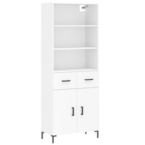 vidaXL Skř&iacute;ň highboard b&iacute;l&aacute; 69,5 x 34 x 180 cm kompozitn&iacute; dřevo