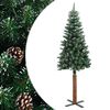 vidaXL &Uacute;zk&yacute; v&aacute;nočn&iacute; stromek prav&eacute; dřevo a b&iacute;l&yacute; sn&iacute;h zelen&yacute; 150 cm