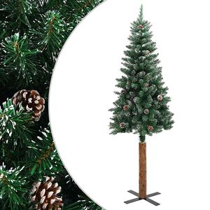 vidaXL &Uacute;zk&yacute; v&aacute;nočn&iacute; stromek prav&eacute; dřevo a b&iacute;l&yacute; sn&iacute;h zelen&yacute; 150 cm